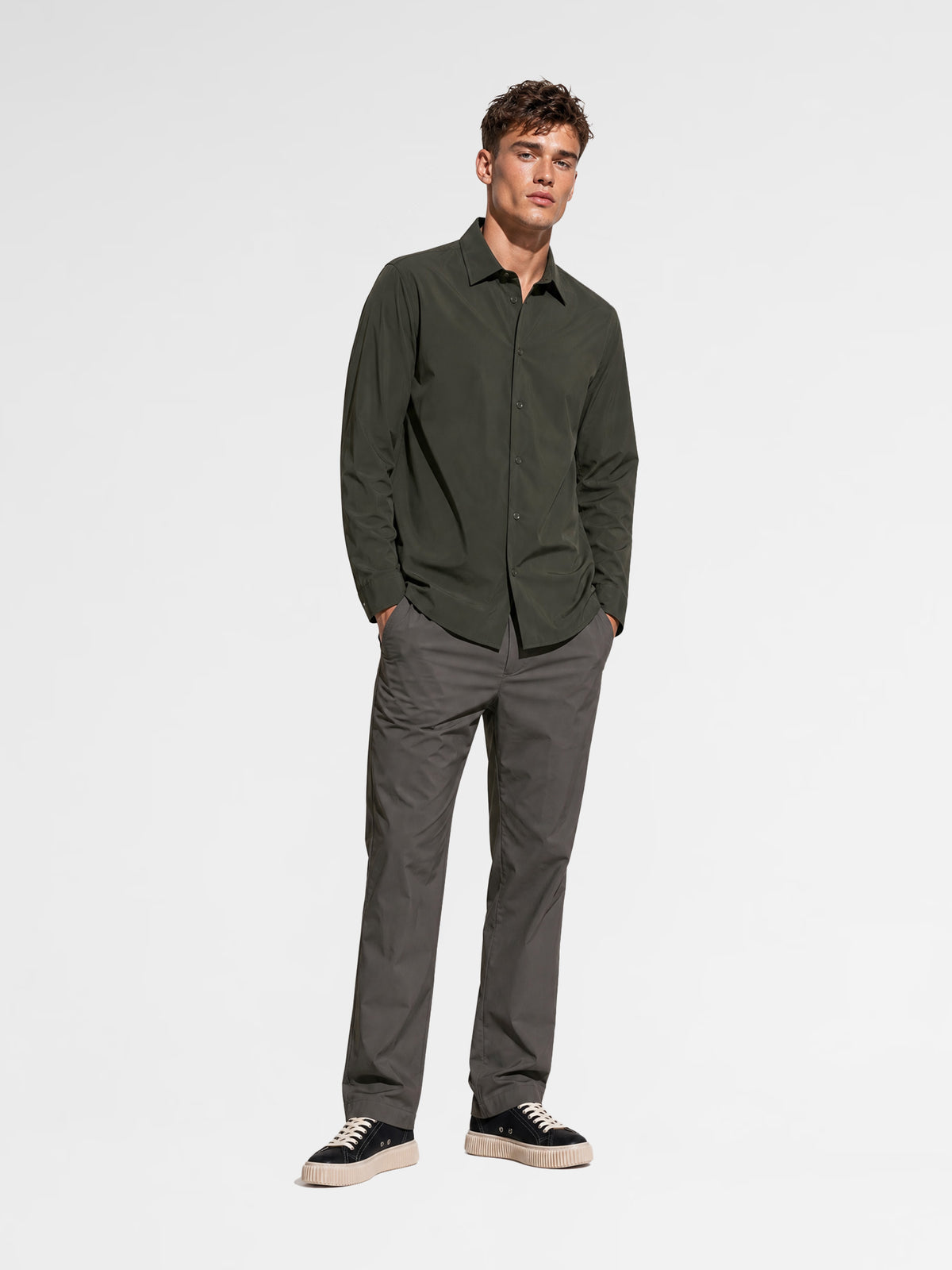 MAISON 9 PARIS Khaki High End Nylon Shirt