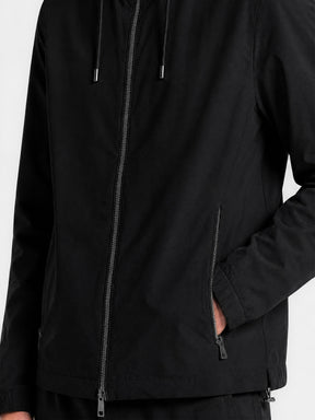 MAISON 9 PARIS Black Zipper Nylon Windbreaker Jacket