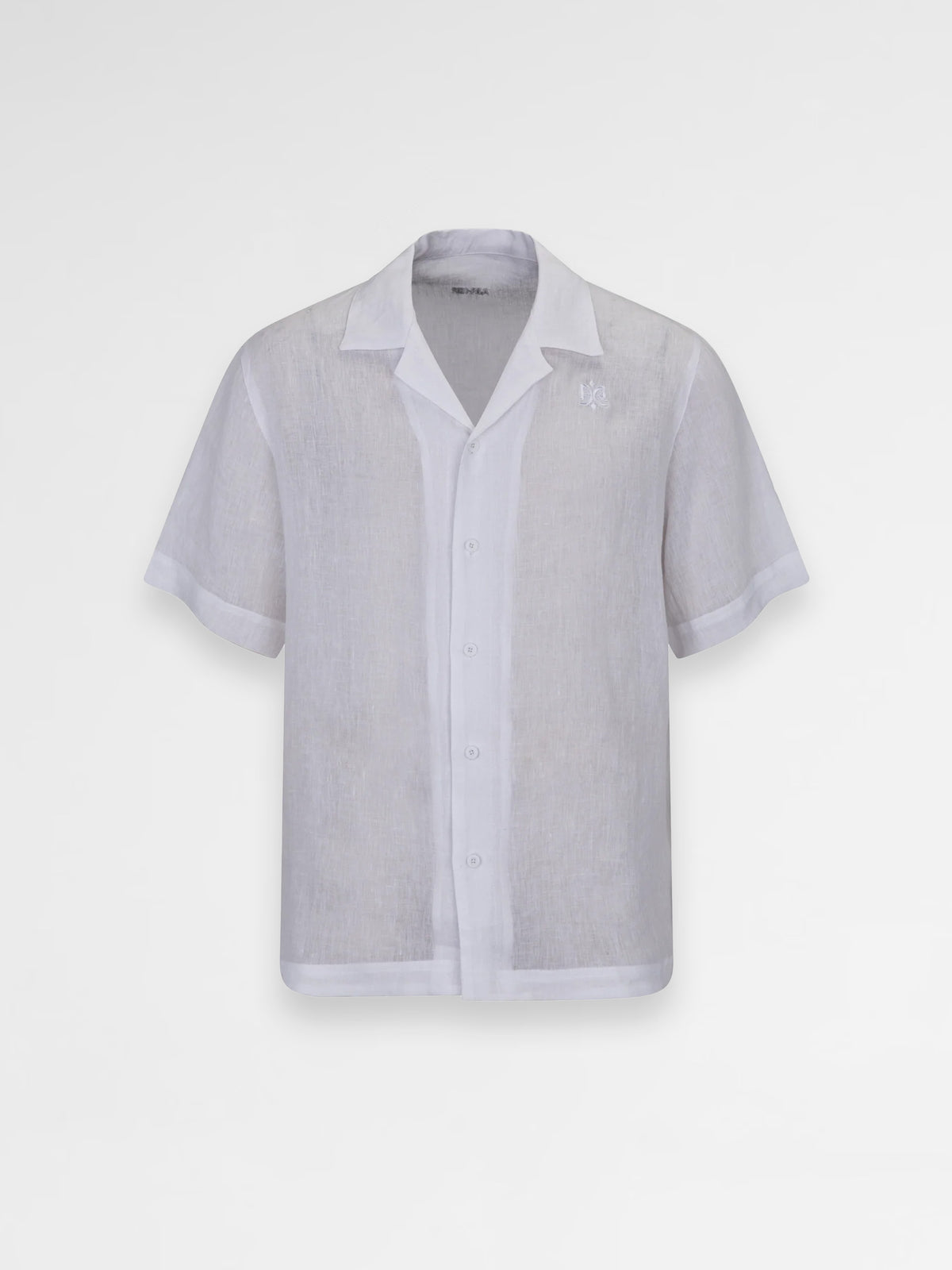 Ainker Linen Short White Button Shirt