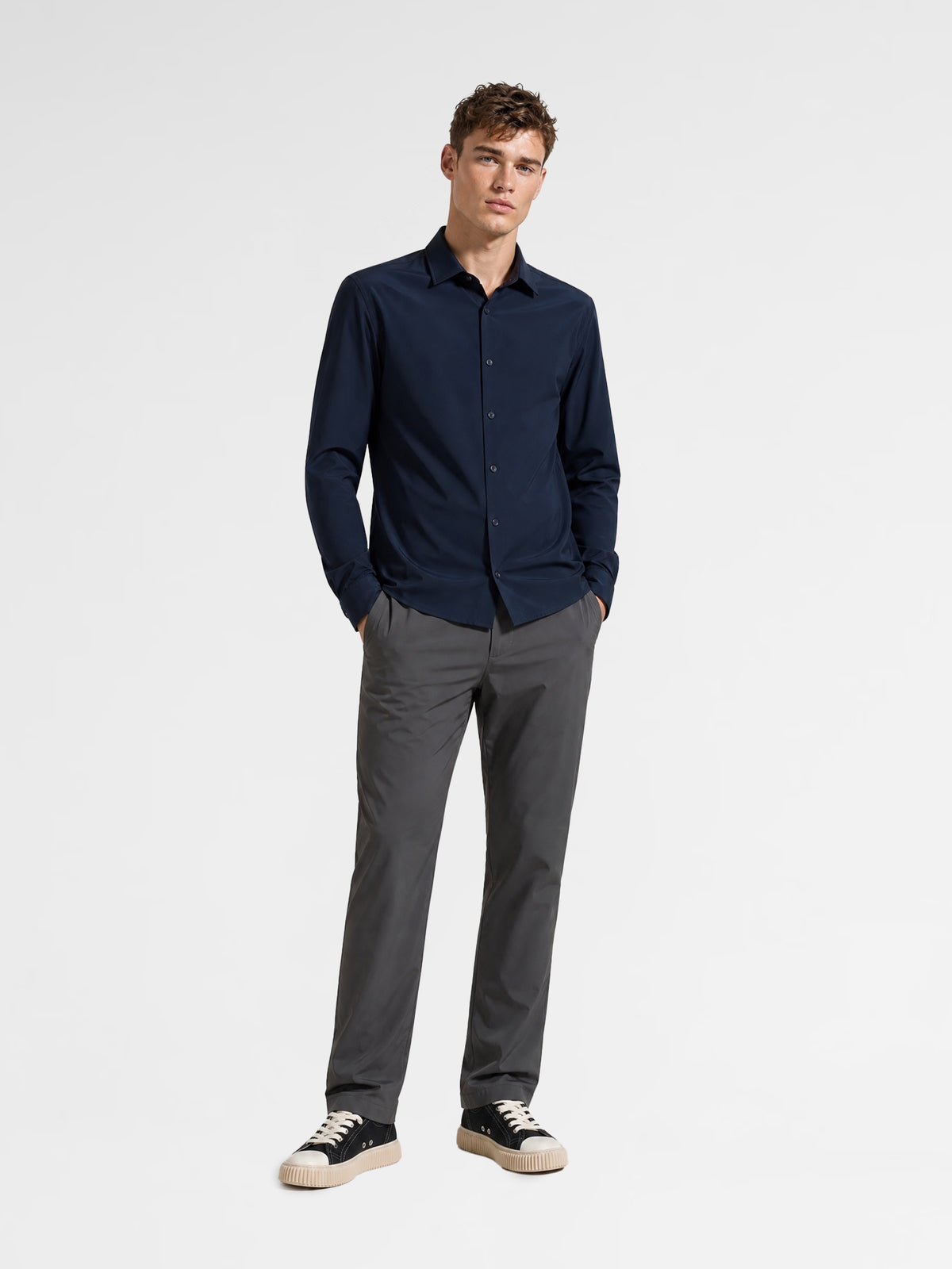 MAISON 9 PARIS Navy High End Nylon Shirt