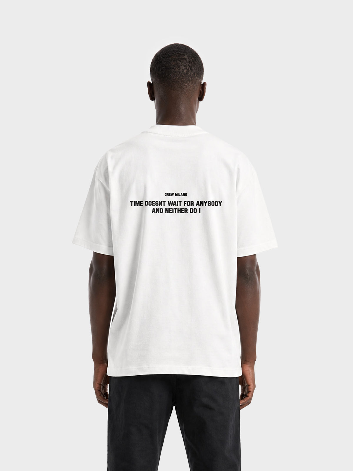 Crew Milano T-Shirt Logo Print CM-46 / WHITE