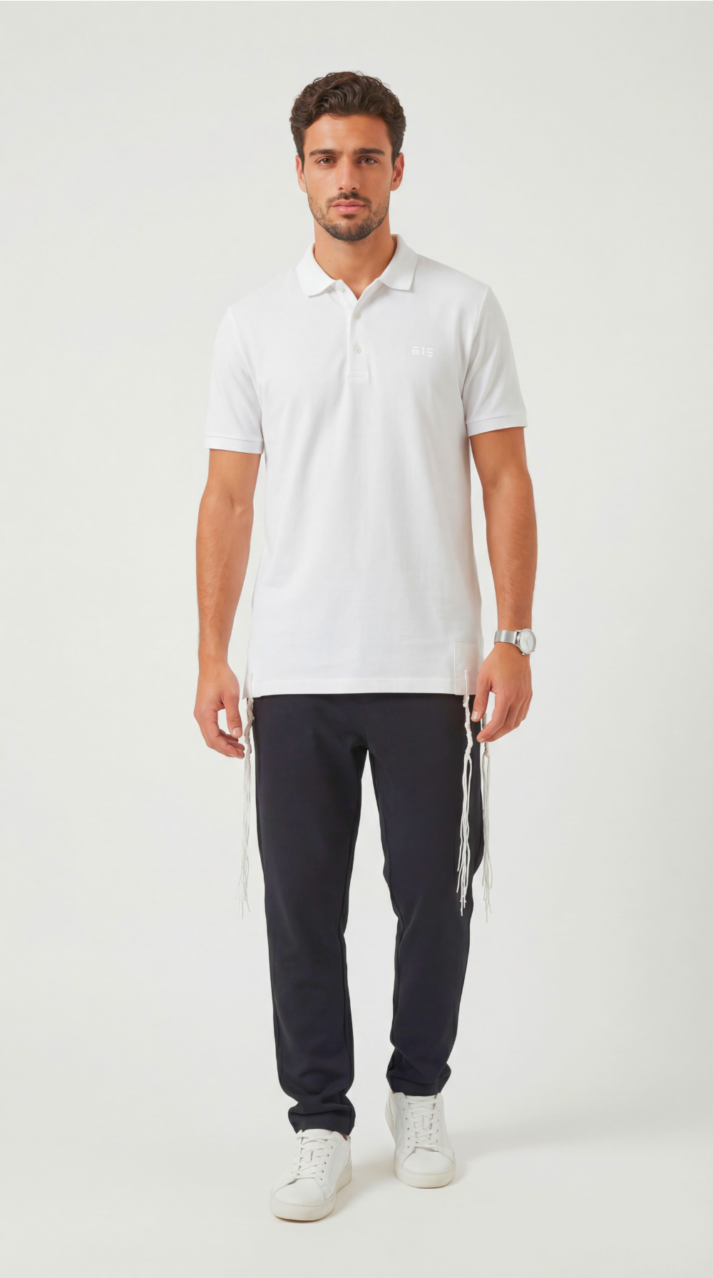 613 - Oversized Polo T-Shirt with Tzitzit