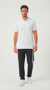 613 - Oversized Polo T-Shirt with Tzitzit