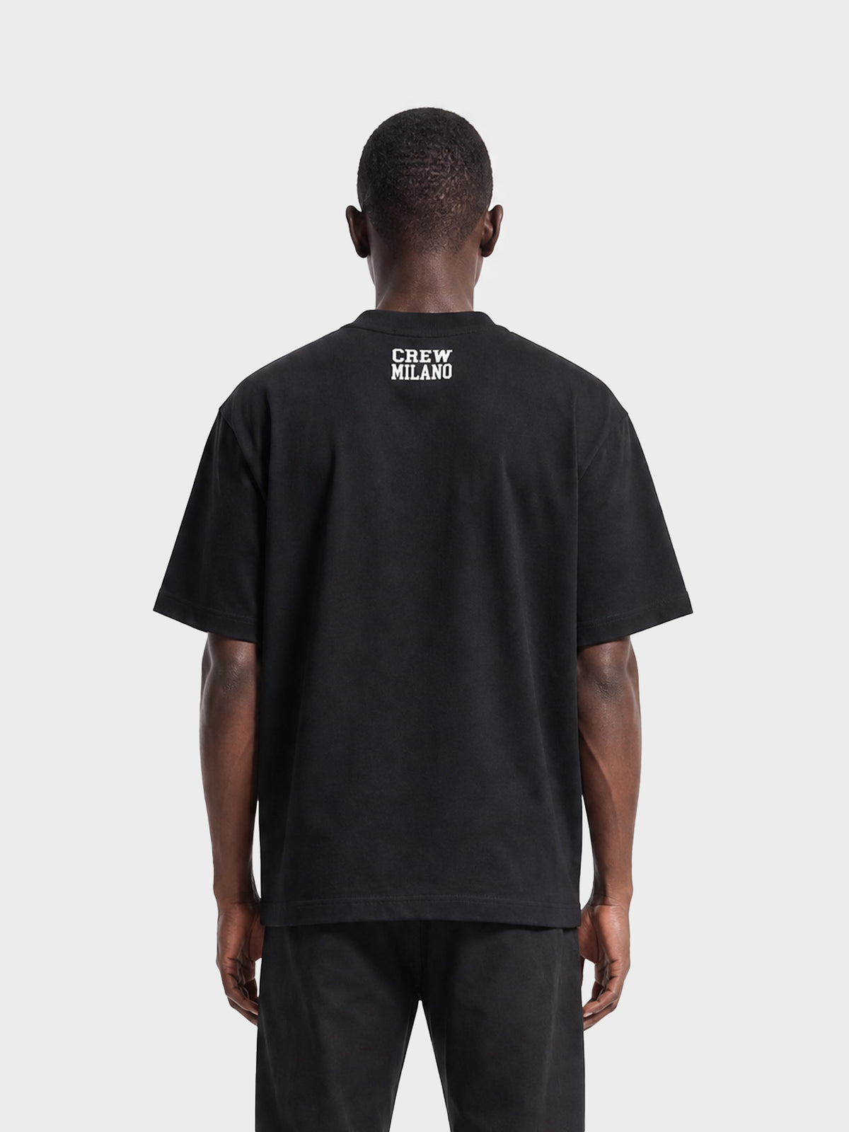 Crew Milano T-Shirt Logo Print CM-35 / BLACK