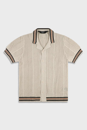 Ainker 802 Mocha Knit Button Shirt
