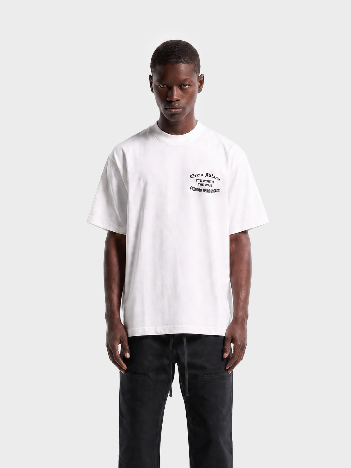 Crew Milano T-Shirt Logo Print CM-33 / WHITE