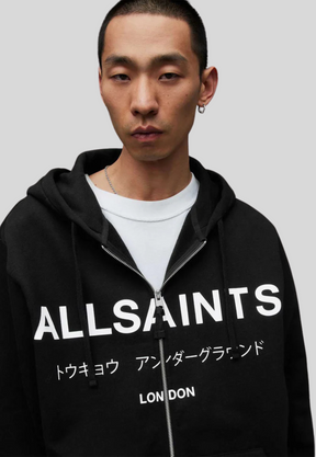 Allsaints Underground ZIP HOOD BLACK