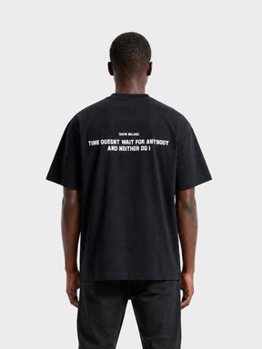 Crew Milano T-Shirt Logo Print CM-46 / BLACK