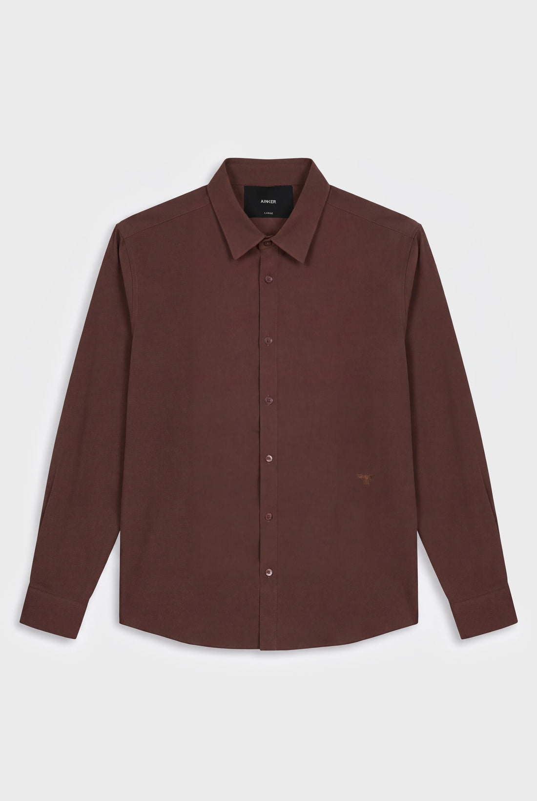 Ainker Wool Blend 1081 Brown Shirt