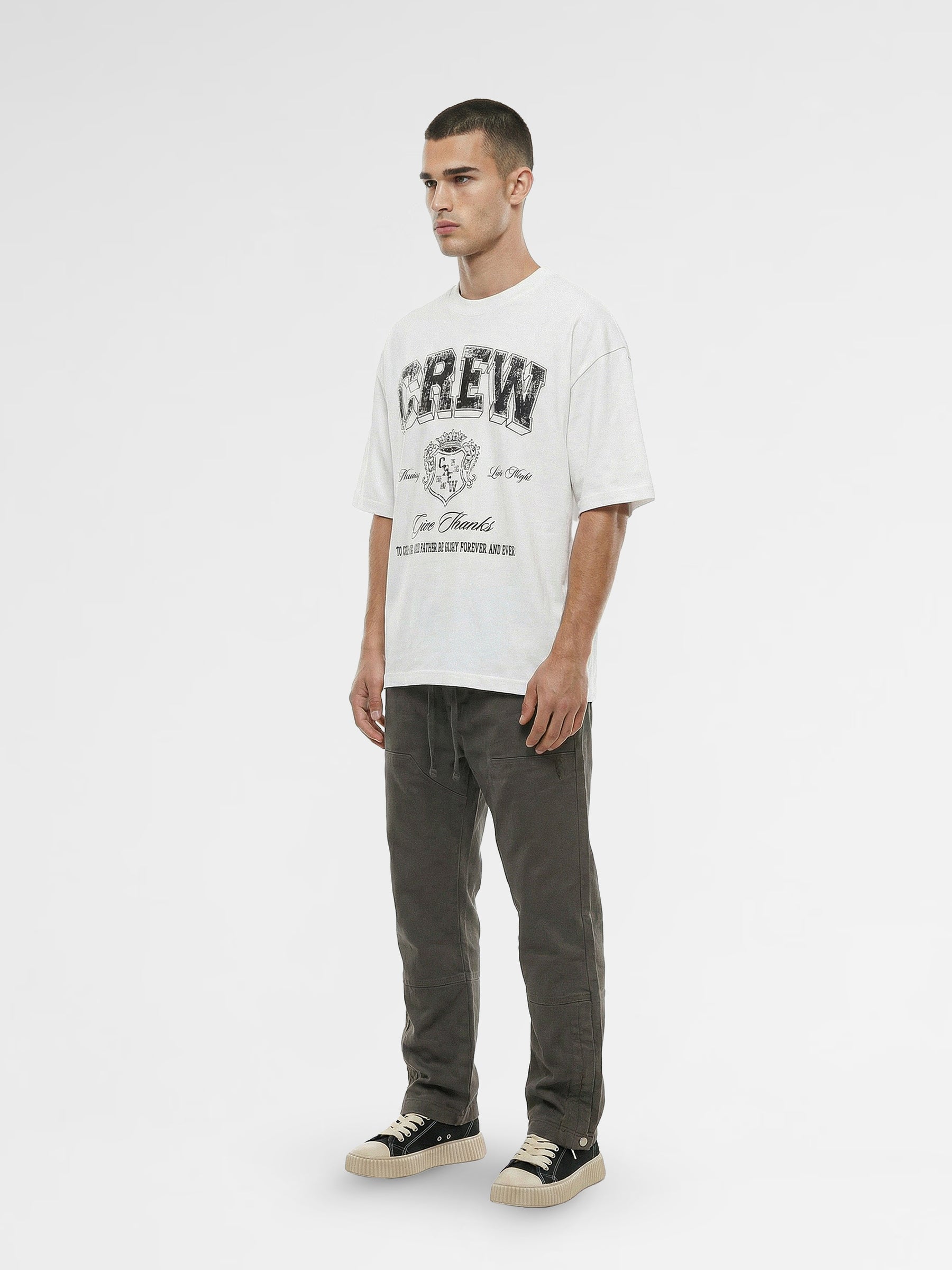 Crew Milano T-Shirt Logo Print - White