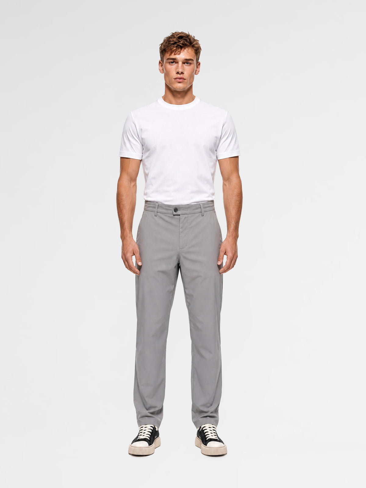 MAISON 9 PARIS High-End Gray Nylon Trousers Pants