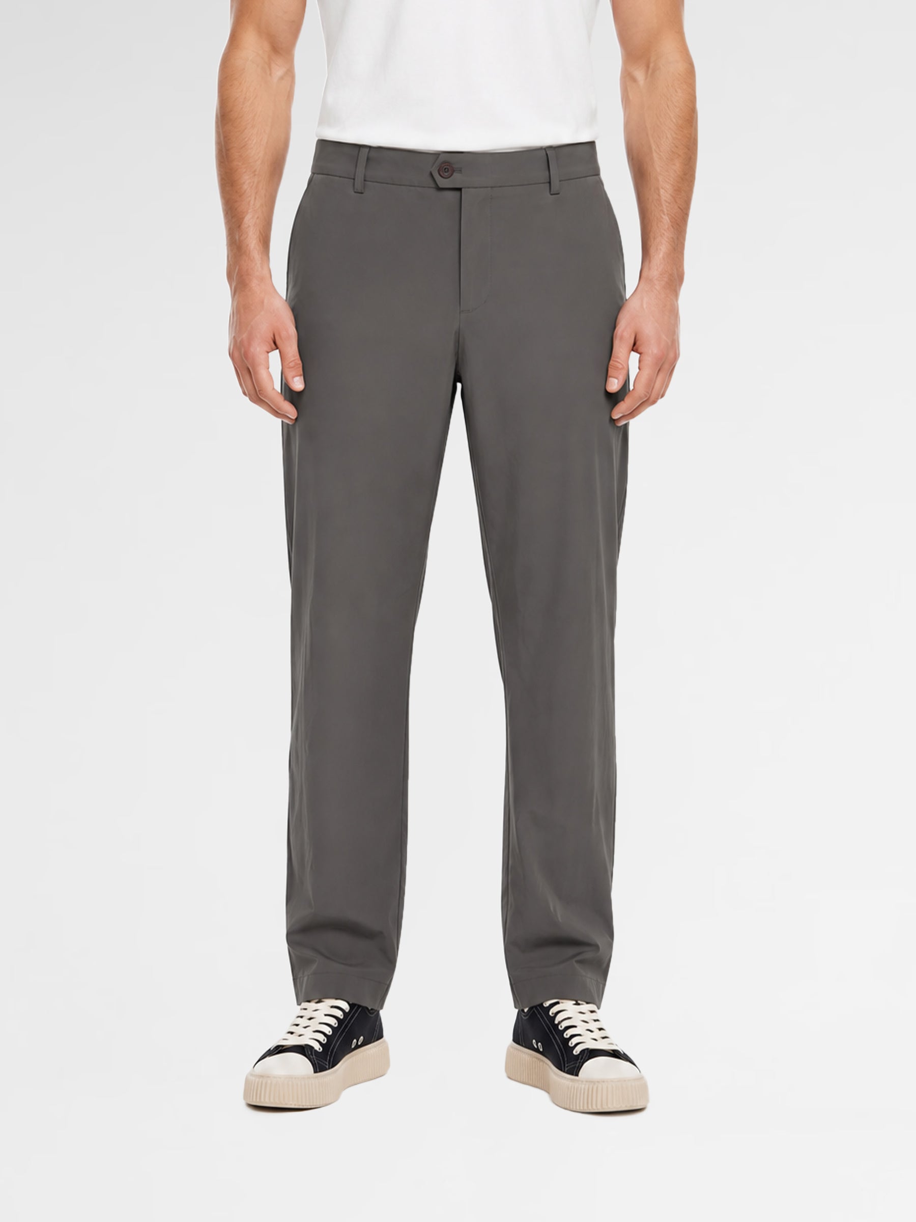 MAISON 9 PARIS High-End Khaki Nylon Trousers Pants