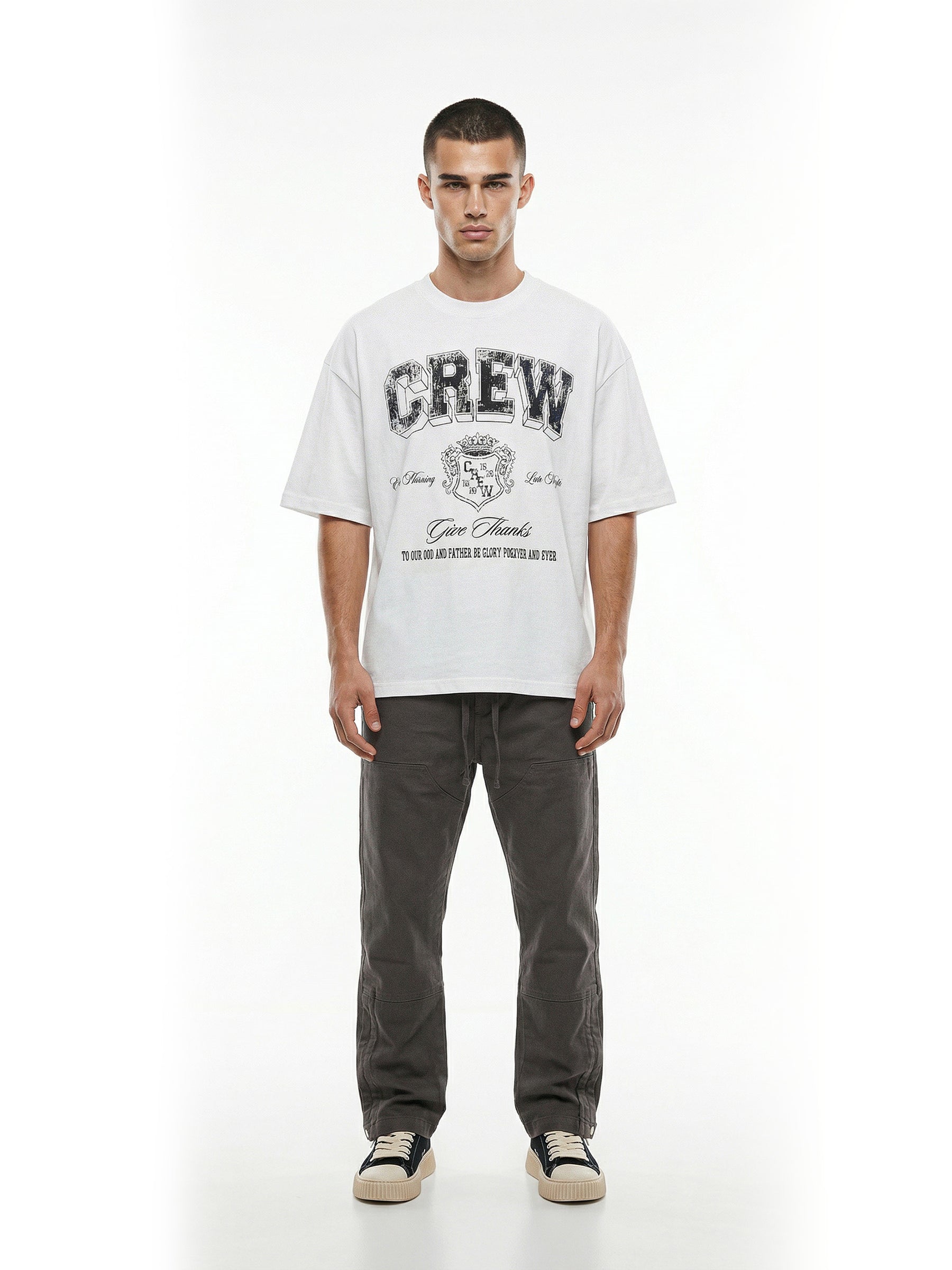 Crew Milano T-Shirt Logo Print - White