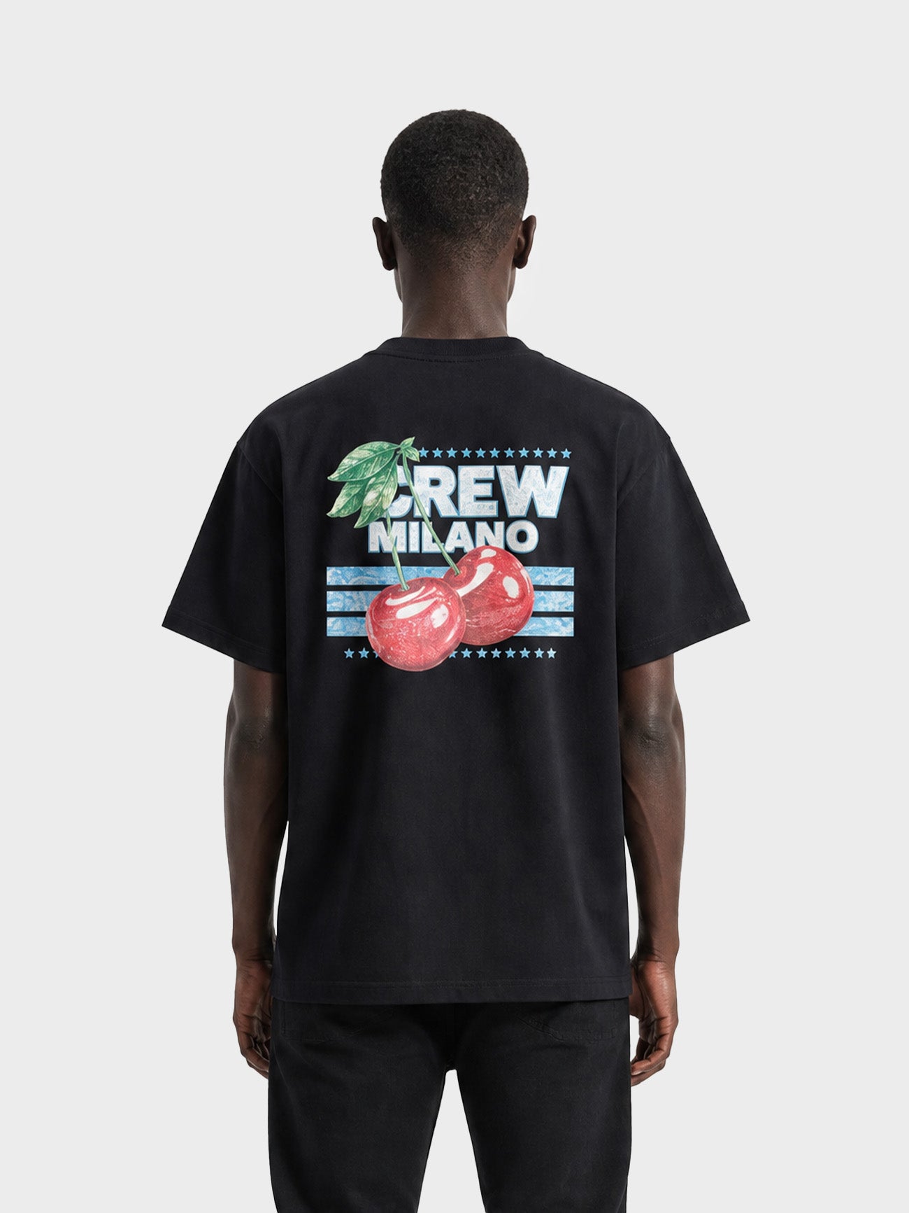 Crew Milano T-Shirt Logo Print CM-45 / BLACK