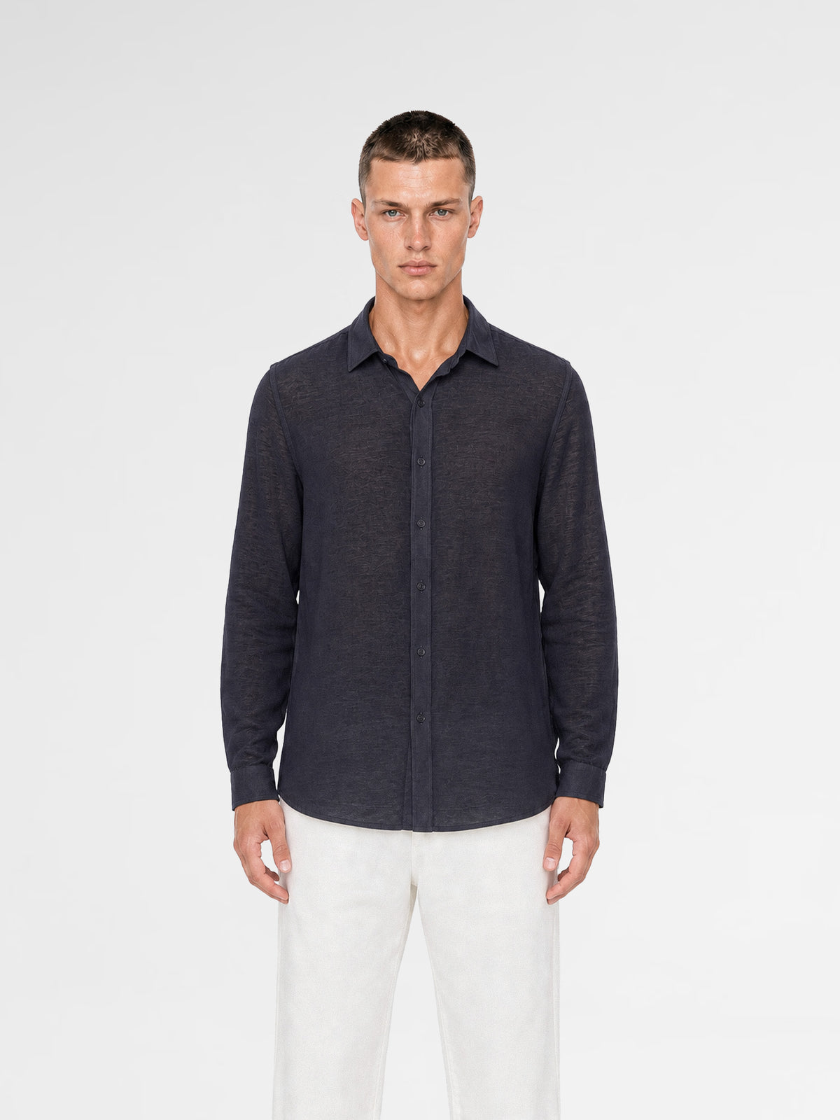 MAISON 9 PARIS Navy Soft Cotton Shirt