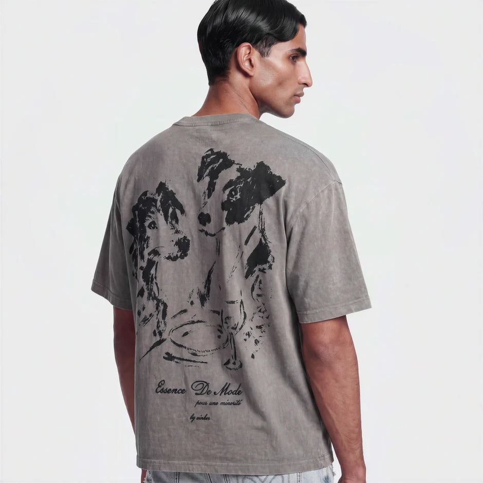 Ainker Cotton 1111 Light Gray T-Shirt