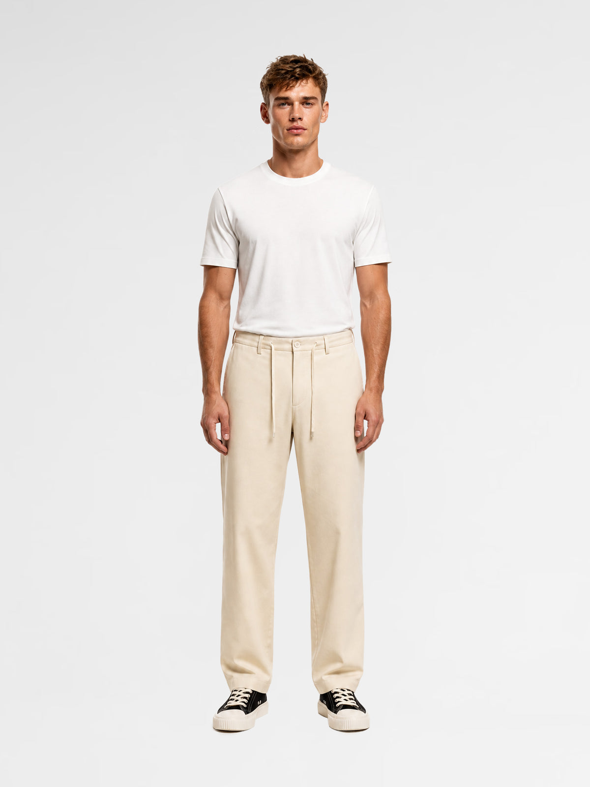 MAISON 9 PARIS Beige Soft Cotton Trousers Pants