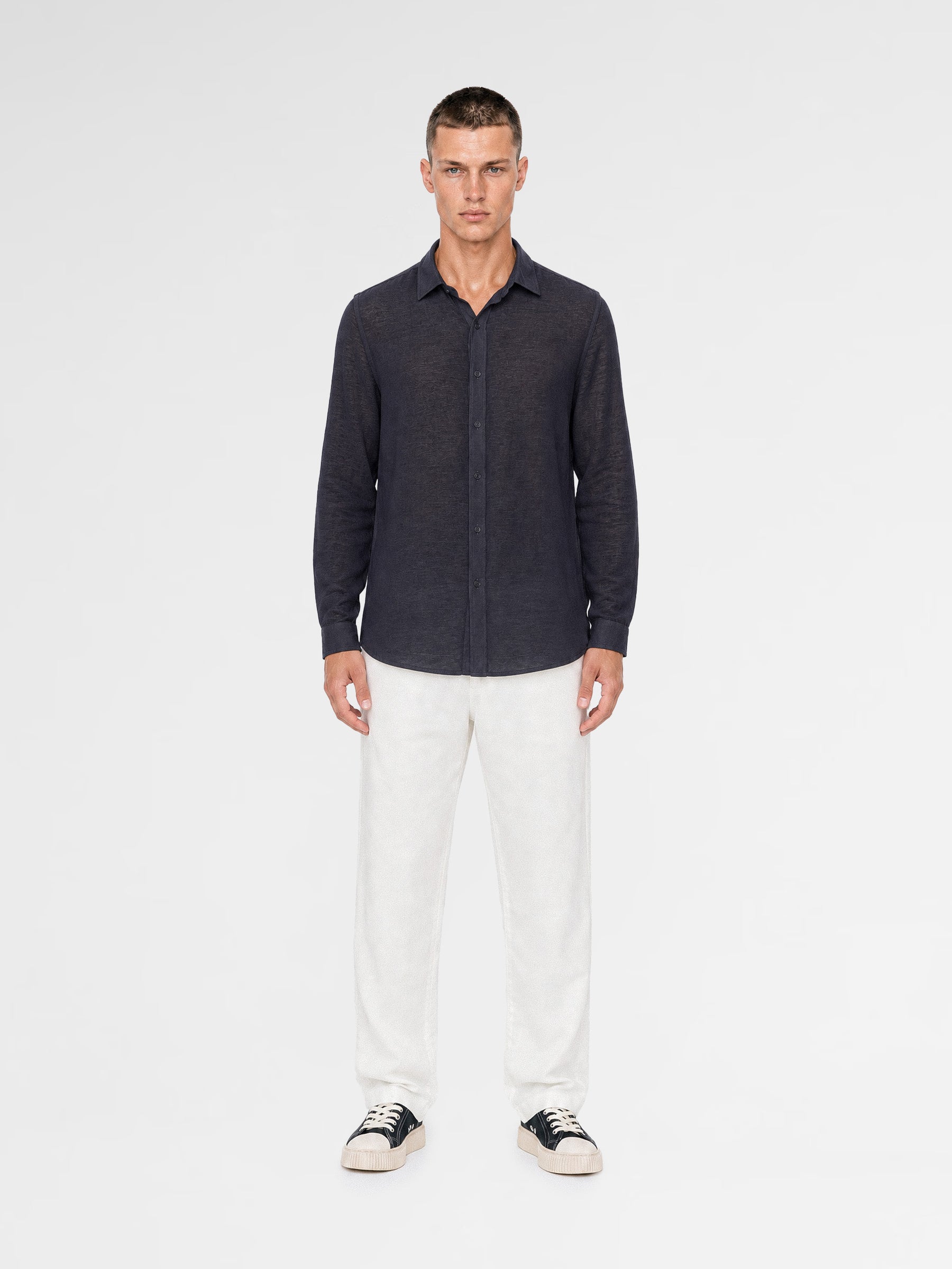 MAISON 9 PARIS Navy Soft Cotton Shirt