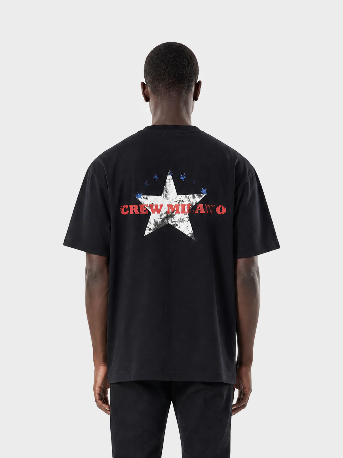Crew Milano T-Shirt Logo Print CM-44 / BLACK