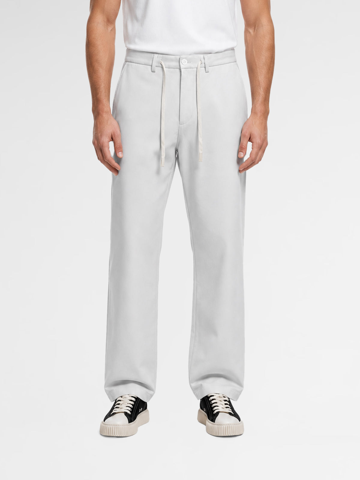 MAISON 9 PARIS Gray Soft Cotton Trousers Pants