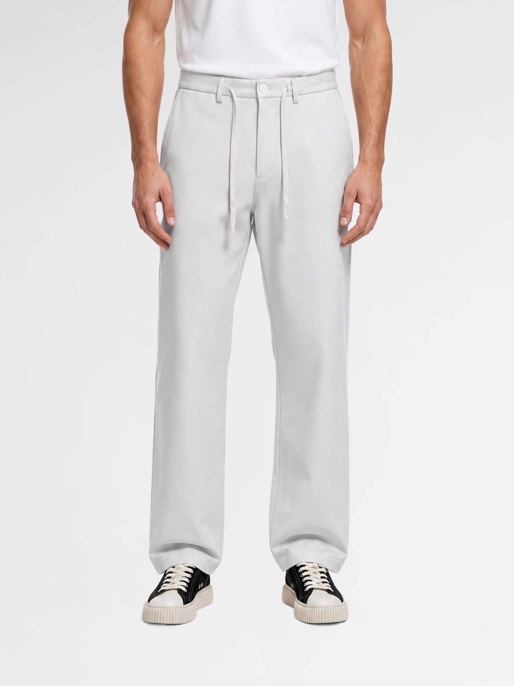 MAISON 9 PARIS Gray Soft Cotton Trousers Pants