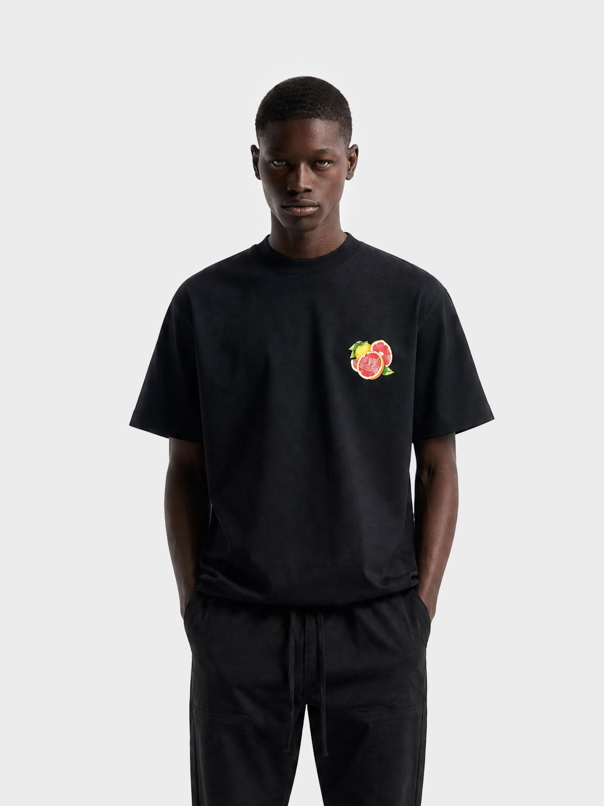 Crew Milano T-Shirt Logo Print CM-43 / BLACK