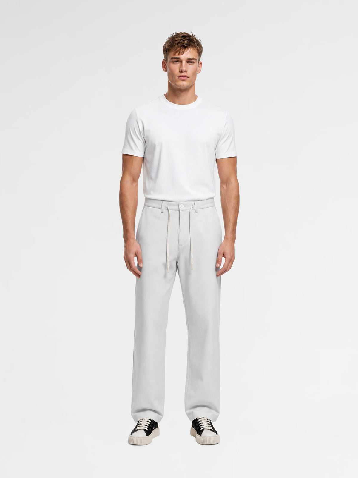 MAISON 9 PARIS Gray Soft Cotton Trousers Pants