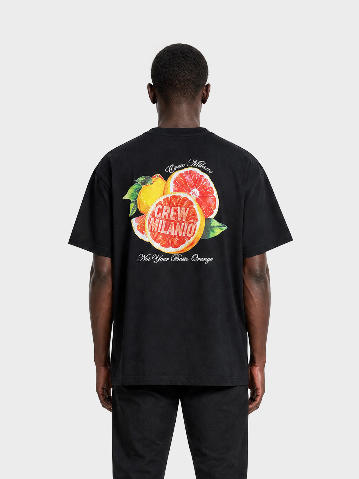 Crew Milano T-Shirt Logo Print CM-43 / BLACK