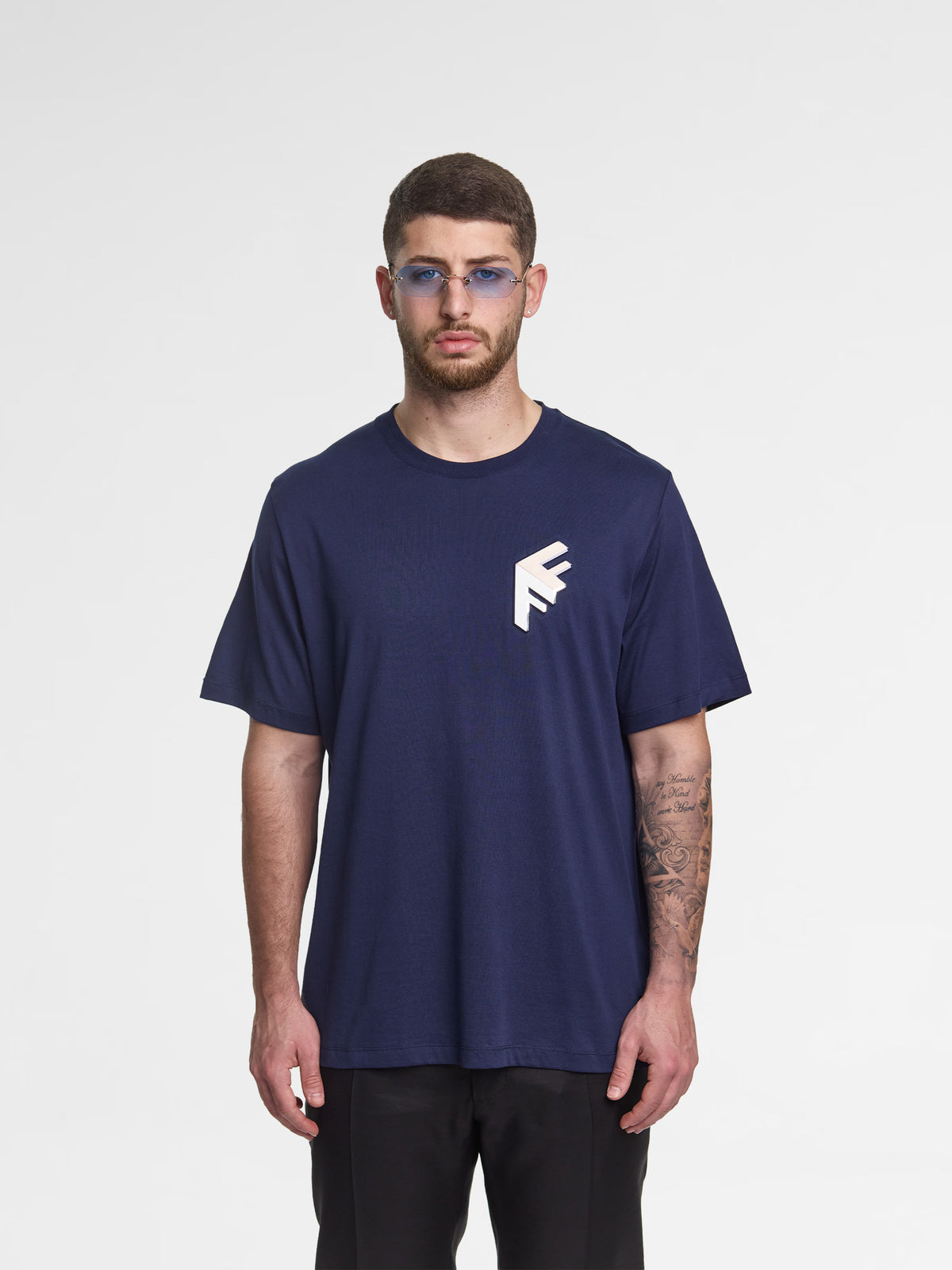 Fendi Logo Moonlight Block Crewneck T-Shirt