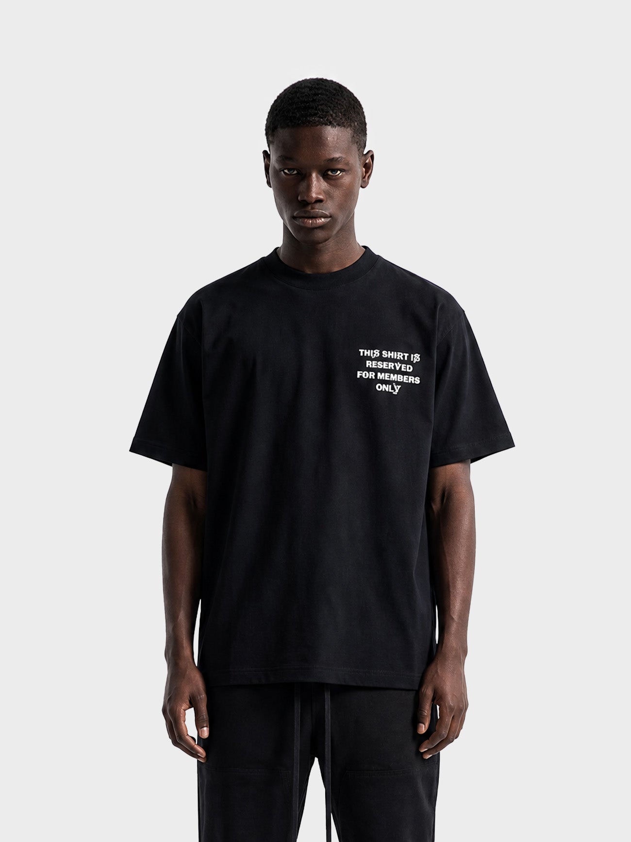 Crew Milano T-Shirt Logo Print CM-41 / BLACK
