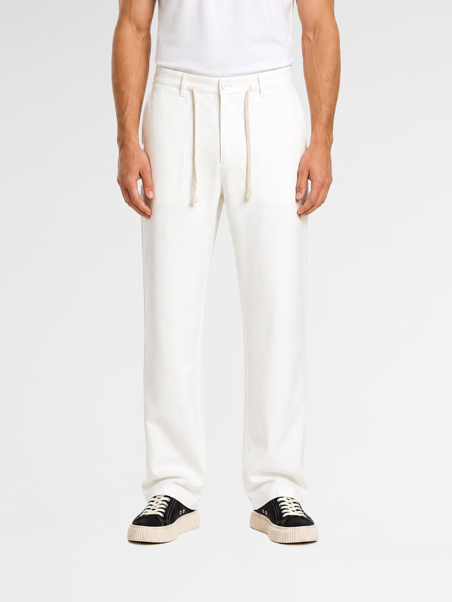 MAISON 9 PARIS White Soft Cotton Trousers Pants