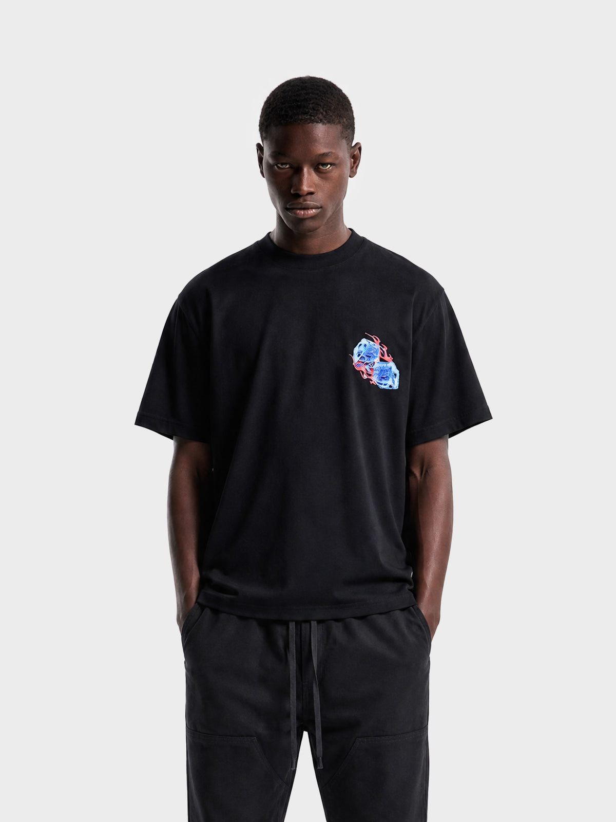 Crew Milano T-Shirt Logo Print CM-42 / BLACK