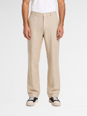 MAISON 9 PARIS Dark Beige Linen Trousers Pants