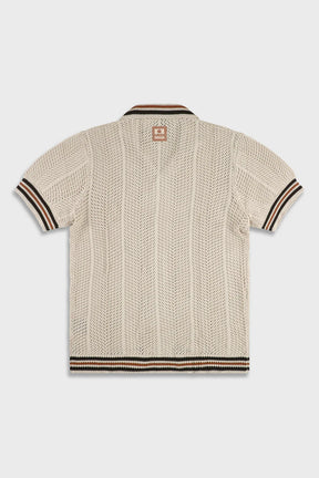 Ainker 802 Mocha Knit Button Shirt