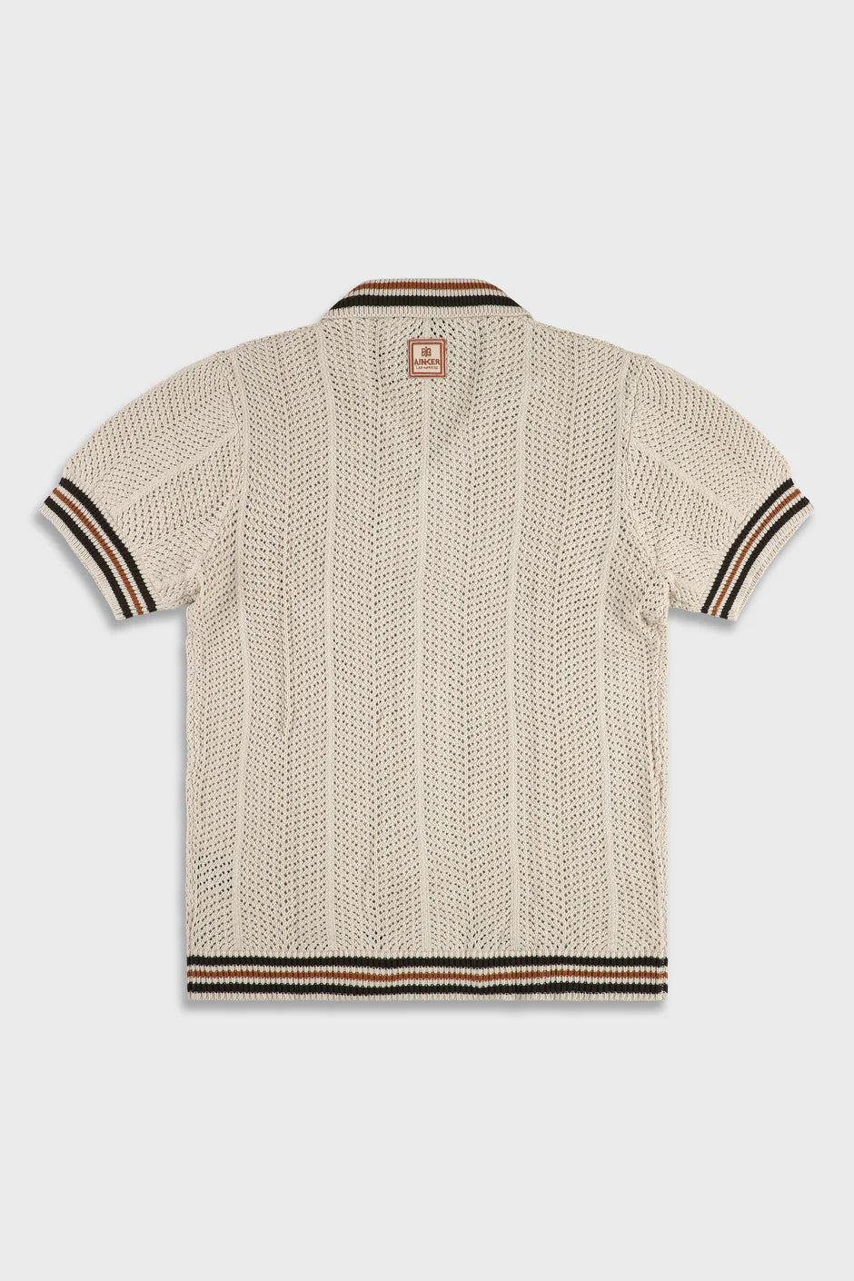 Ainker 802 Mocha Knit Button Shirt