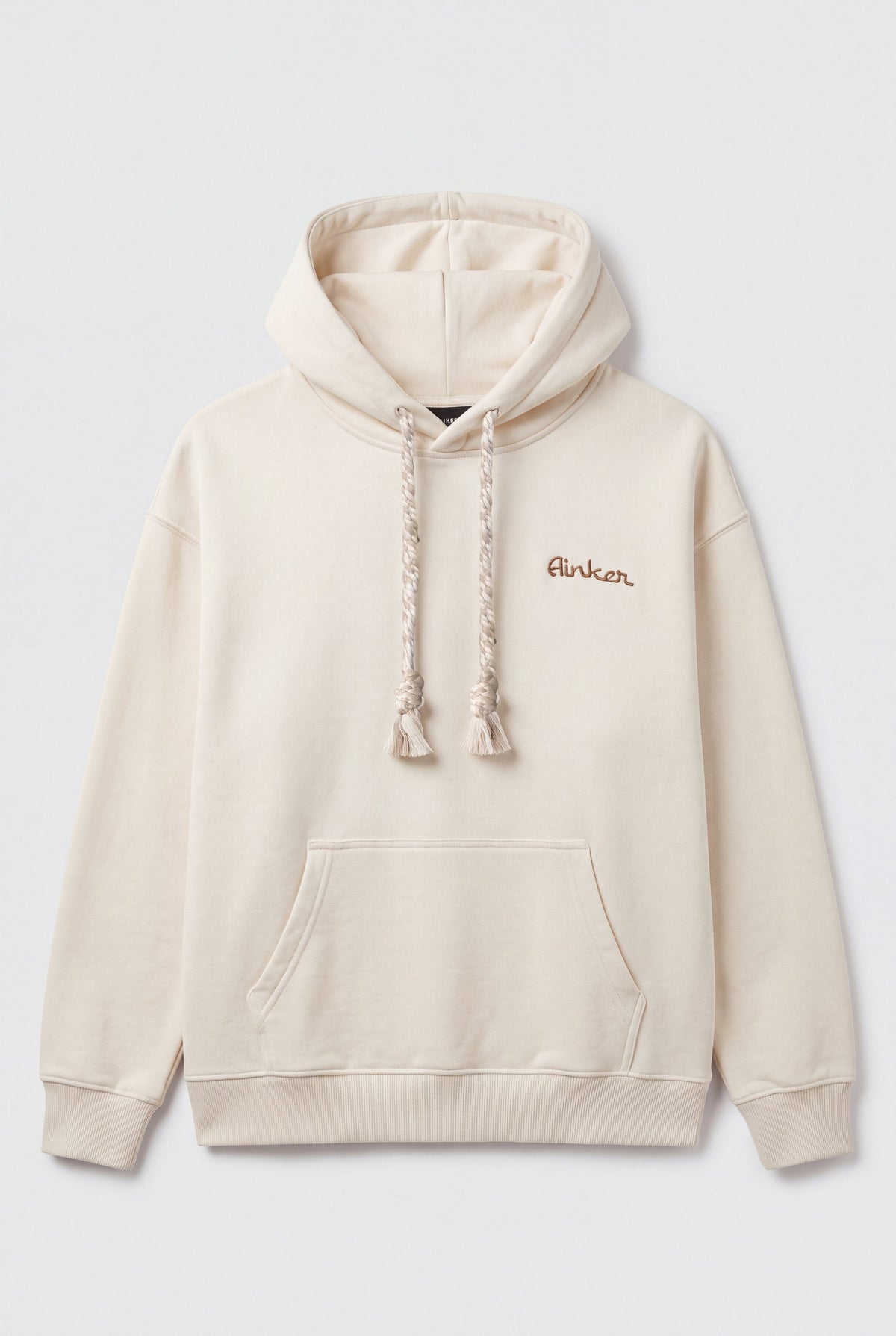 Ainker 1130 Off White Knit Hoodie