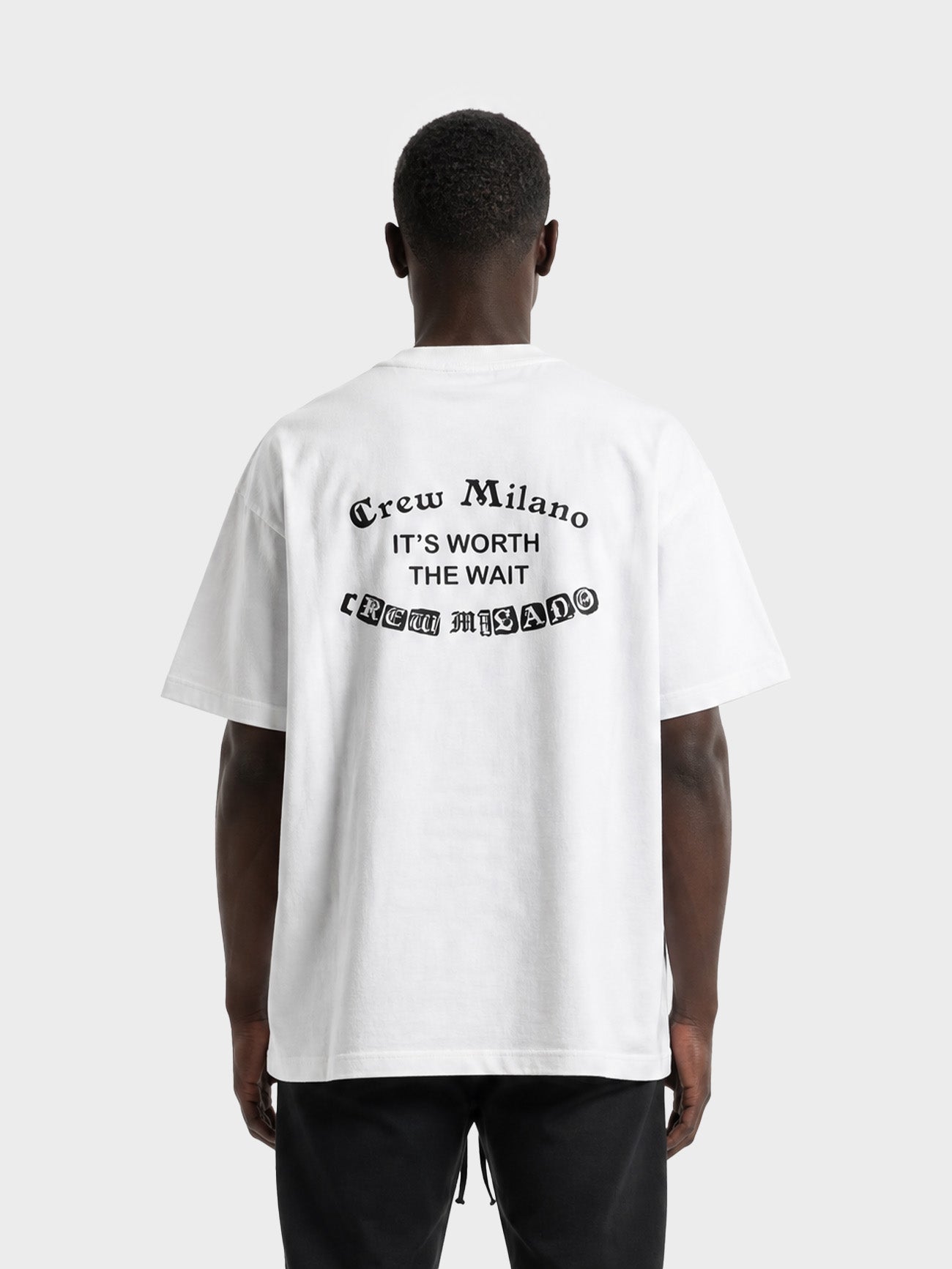 Crew Milano T-Shirt Logo Print CM-33 / WHITE
