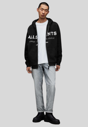 Allsaints Underground ZIP HOOD BLACK