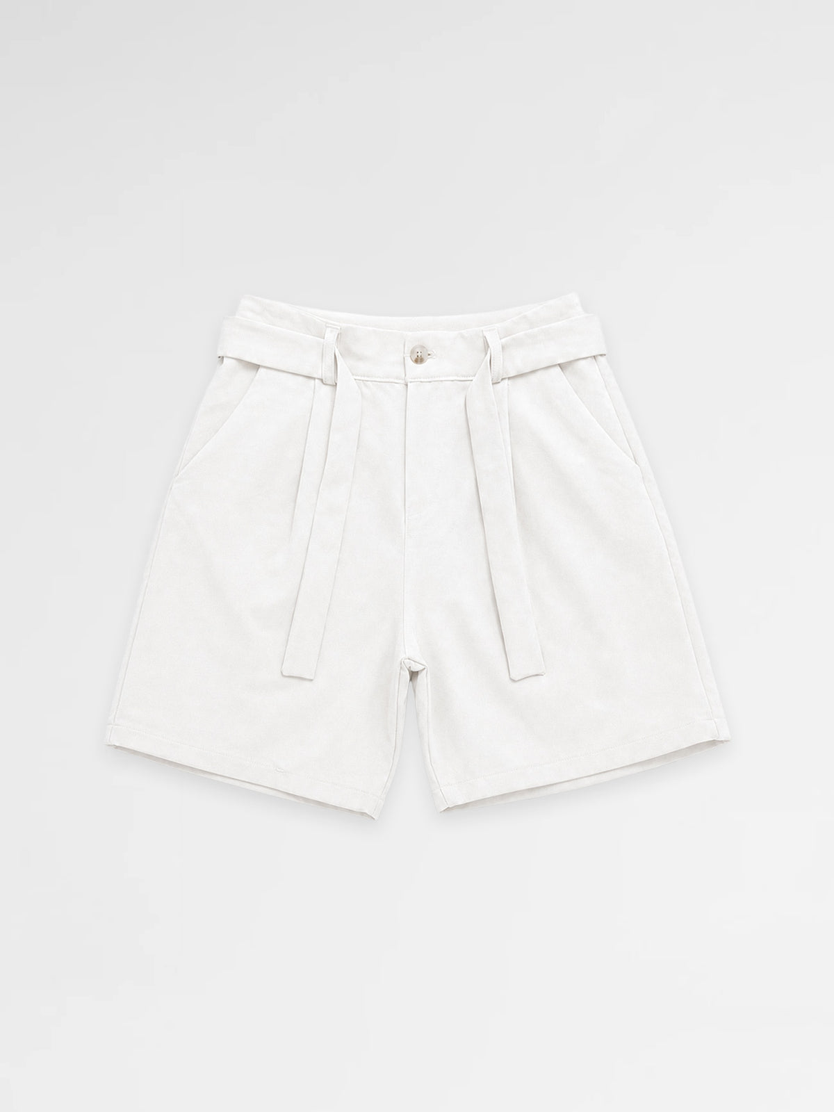 CREW Milano Elegant Belt Shorts White