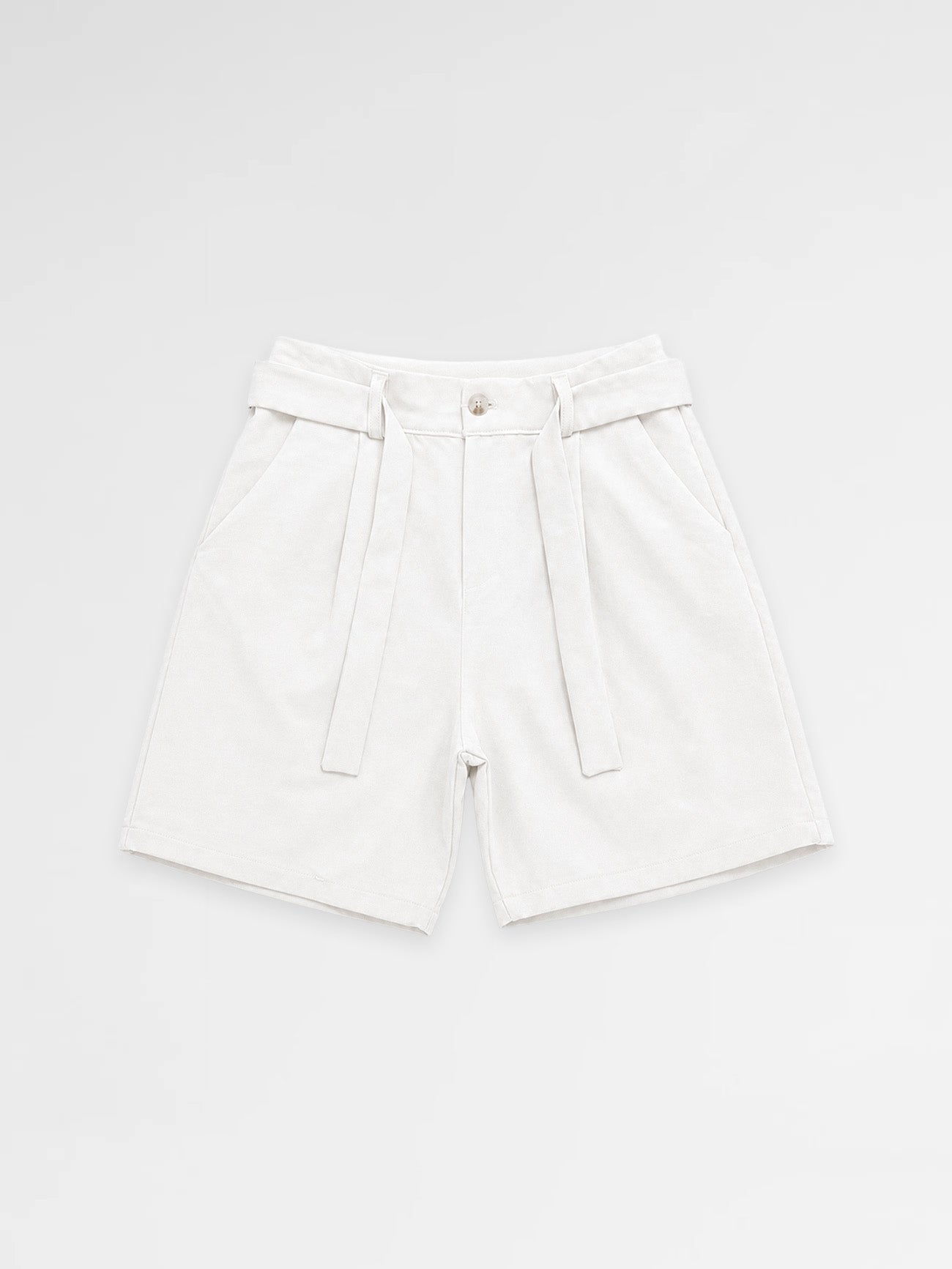 CREW Milano Elegant Belt Shorts White