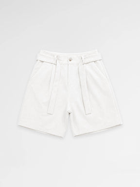 CREW Milano Elegant Belt Shorts White
