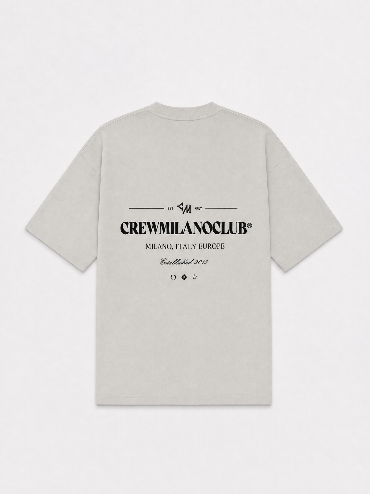 Crew Milano T-Shirt Logo Print - Gri