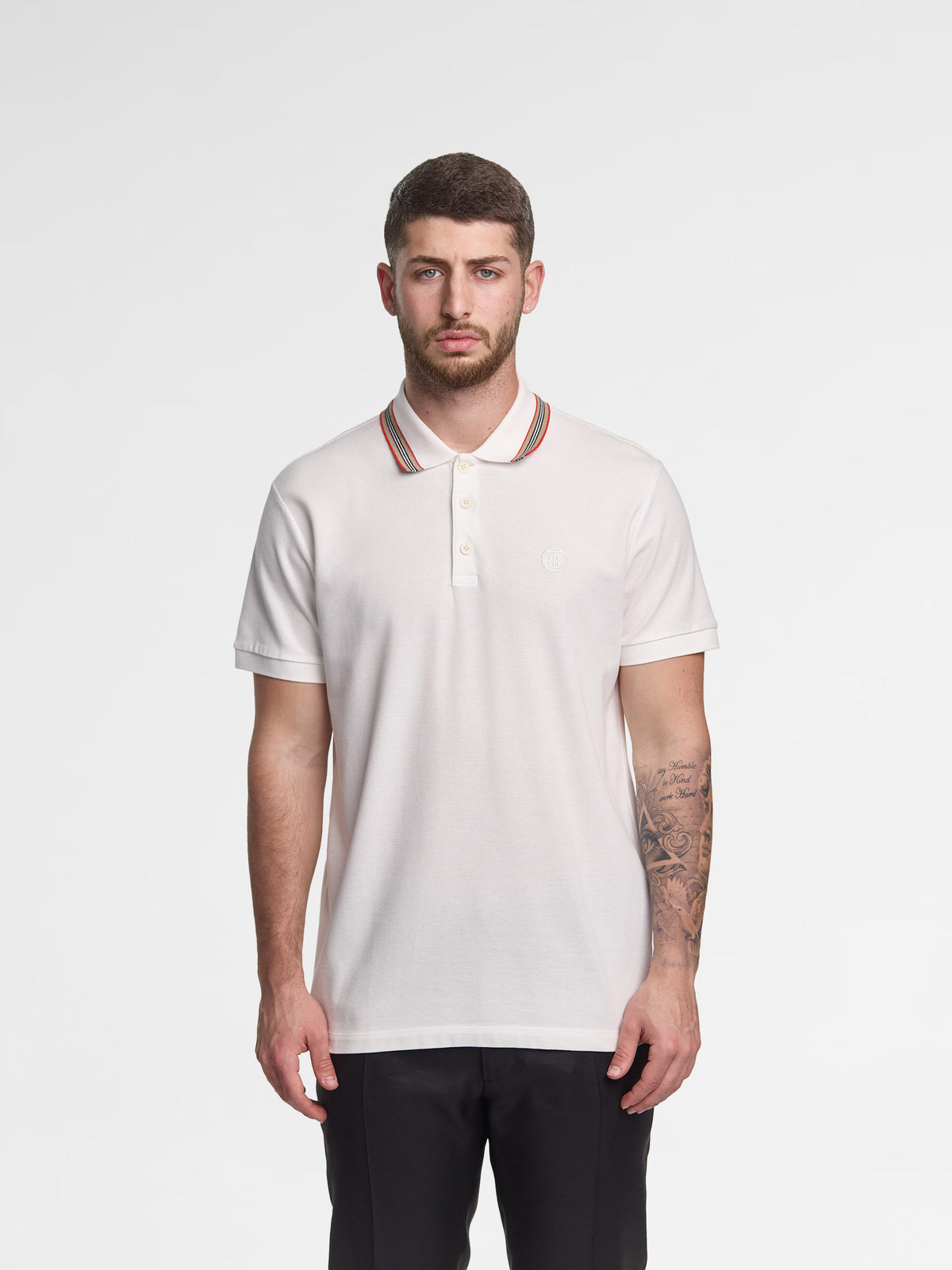 Burberry Icon Stripe cotton polo shirt white