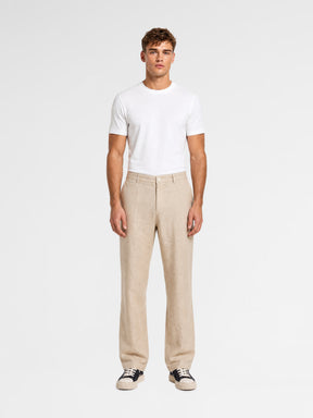 MAISON 9 PARIS Dark Beige Linen Trousers Pants