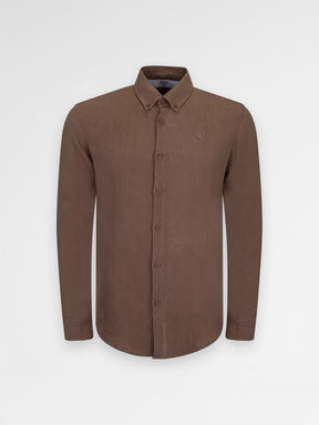 Ainker Linen Mocha 402 Button Shirt