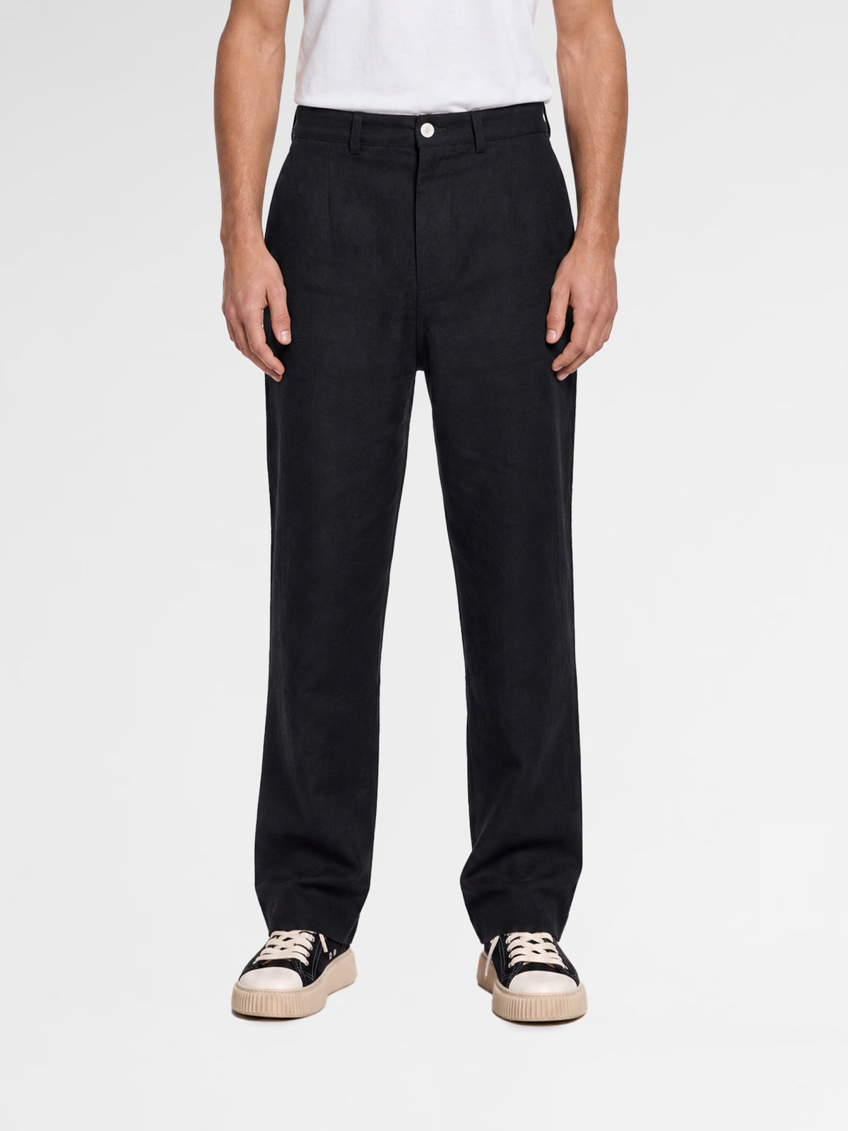 MAISON 9 PARIS Black Linen Trousers Pants
