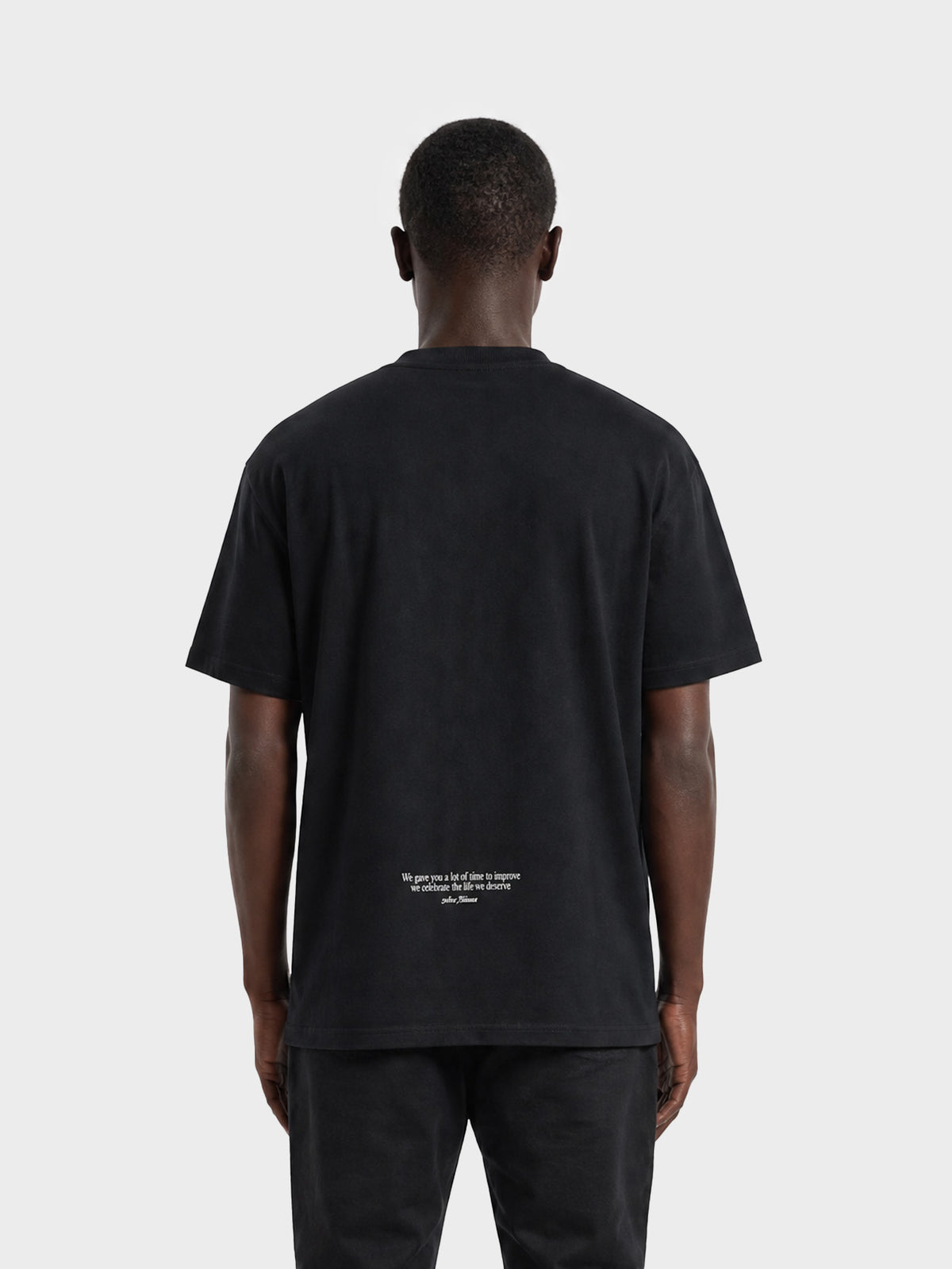 Crew Milano T-Shirt Logo Print CM-47 / BLACK