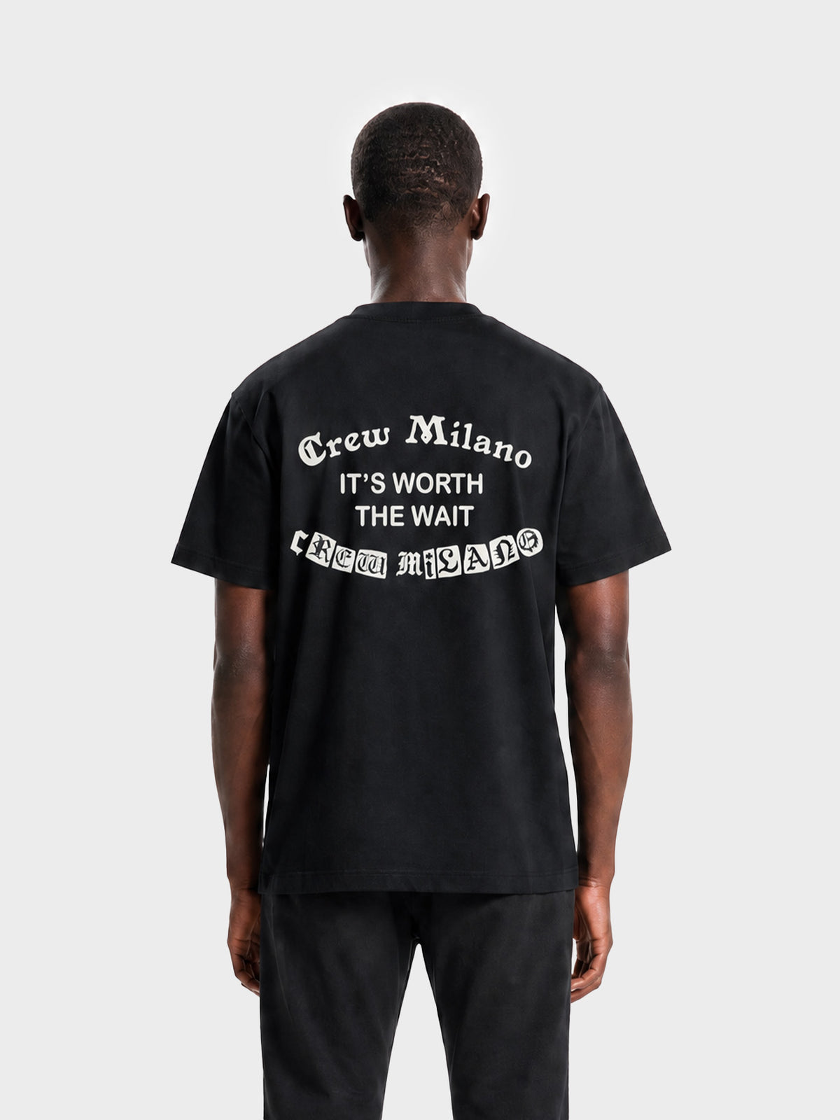 Crew Milano T-Shirt Logo Print CM-33 / BLACK