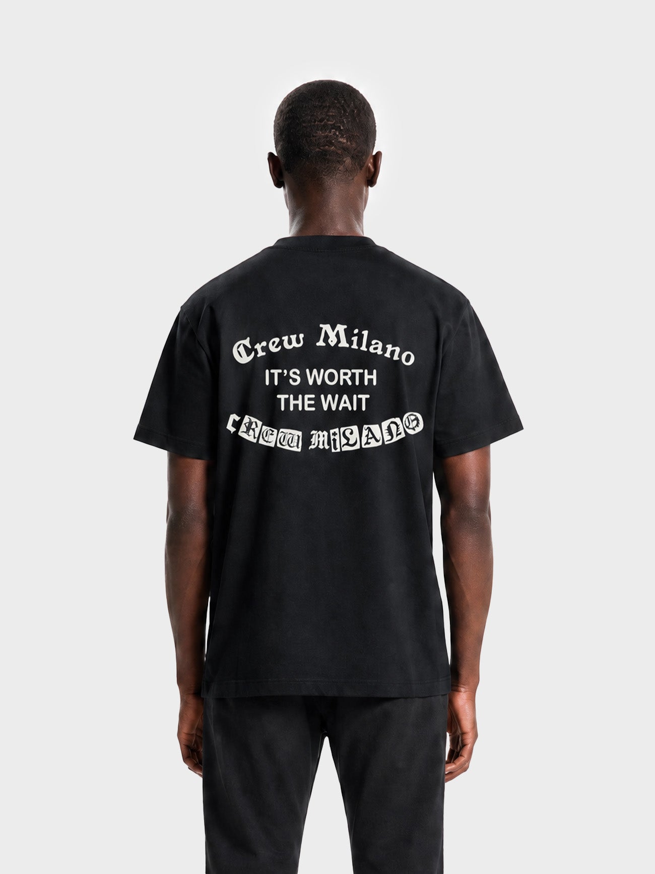 Crew Milano T-Shirt Logo Print CM-33 / BLACK