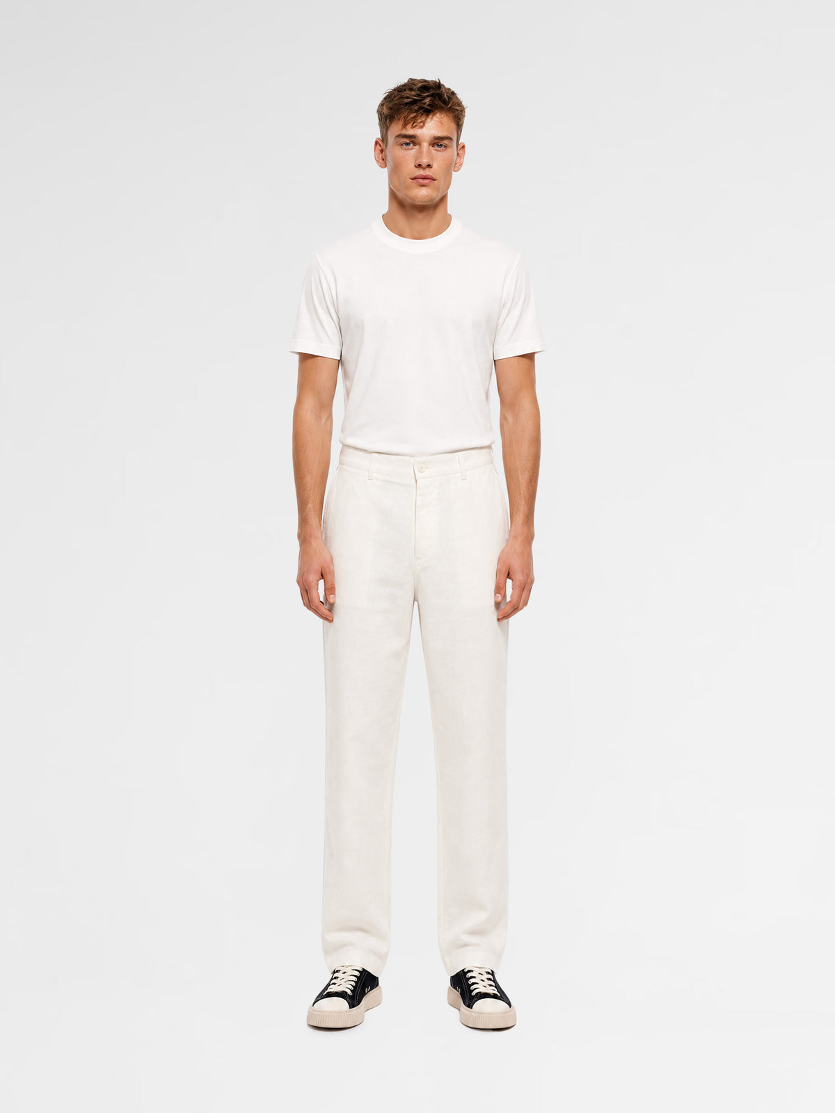 MAISON 9 PARIS Beige Linen Trousers Pants